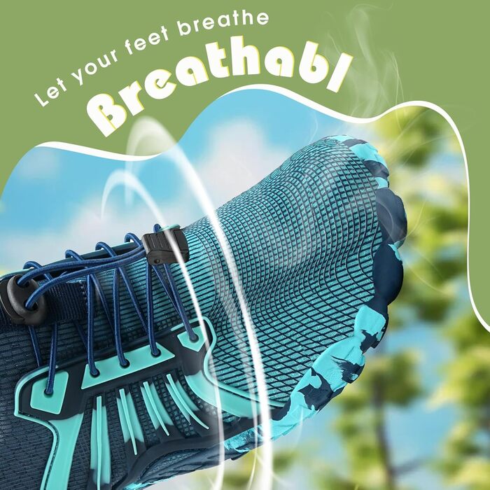 Дитячі шкарпетки-тапочки IceUnicorn для ходьби та пляжу (28 EU, блакитно-зелені)