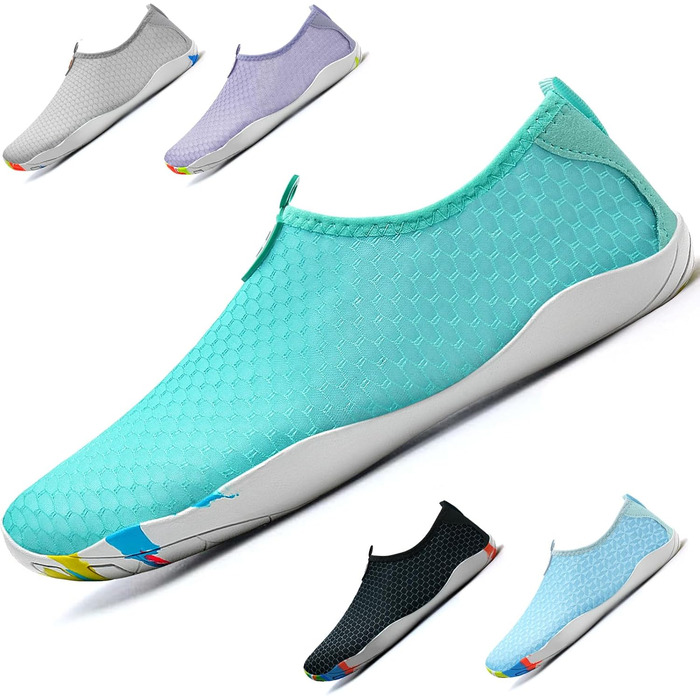 Чоботи для плавання WateLves: чоловічі та жіночі, для води, пляжу, серфінгу, швидко сохнуть, унісекс (зелений, 42 EU)