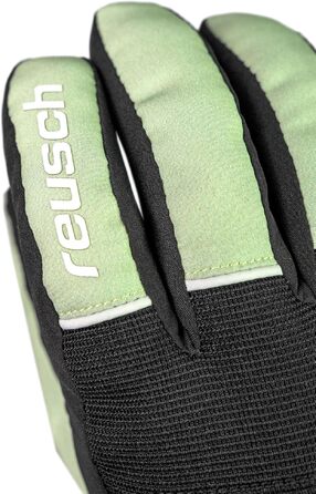 Дитячі гірськолижні рукавички Reusch Benji R-TEX XT водонепроникні з функцією Touchscreen, світло-зелені/чорні, розмір 4