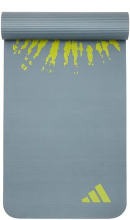 Килимок для йоги adidas Tie-Dye – 10 мм NBR, нековзний, захищає суглоби, з ручкою для перенесення, товстий килимок для пілатесу та фітнесу, 183x61 см, сірий