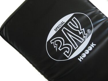 BAY® HOOOK Подвійний ударний щит 72x37x16 см, великий тренувальний щит для кікбоксингу, муай тай, MMA, карате, чорний, вигнутий