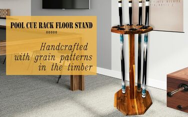 Стійка для більярдних київ на 8 київ, аксесуар для більярдного столу, дерев'яний підлоговий стійка, коричнева (FLOOR-8-MAHOGANY)