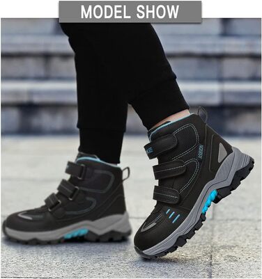 Дитячі зимові черевики ASHION: утеплені, для ходьби та трекінгу, розмір 39 EU, чорний колір