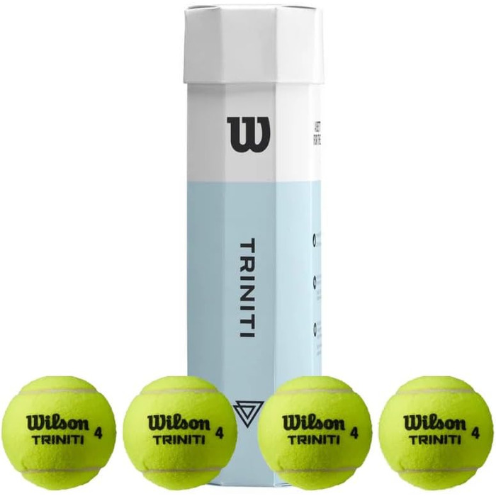 Тенісні м'ячі Wilson Triniti, 4 шт, жовті, екологічна упаковка, 100% переробна