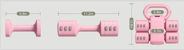 Набір 2в1: регульовані гантелі та гиря (1-5,5 кг), рожеві