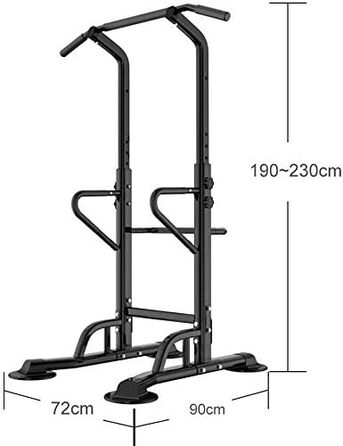 Мультифункціональна силова станція sogesfurniture Power Tower з турніком, брусами та упорами для віджимань, регульована висота 190-230 см, BH-PSBB002-N