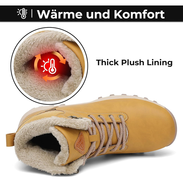 Зимові черевики Mishansha для чоловіків та жінок. Теплі, з підкладкою, зимові чоботи для активного відпочинку на відкритому повітрі. Розміри 36-48 EU (45 EU, жовтий)