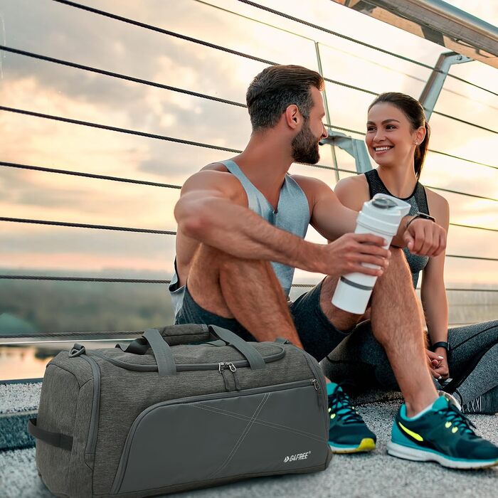 Спортивна сумка для подорожей G4Free 45-60Л, велика дорожня сумка для жінок та чоловіків, світло-сіра