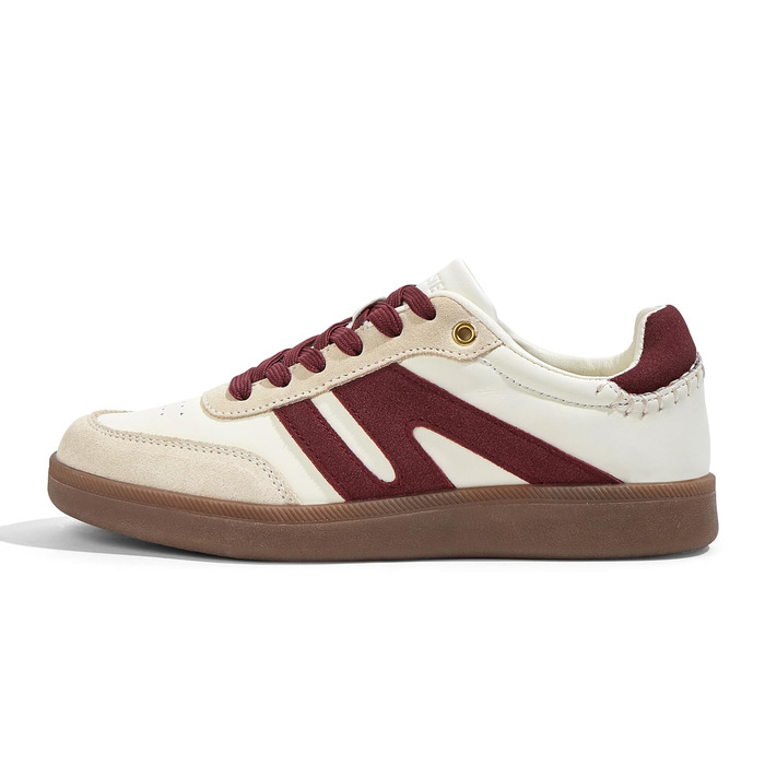 Жіночі ретро-кросівки LUCKY STEP зі шкіри для тенісу та скейтбордингу, бежево-червоні (36 EU)