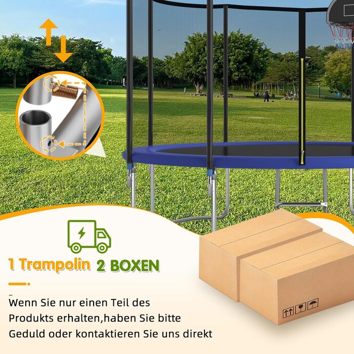 Батут Redkid Outdoor 305 см з сіткою, драбиною та баскетбольним кільцем, 440 фунтів