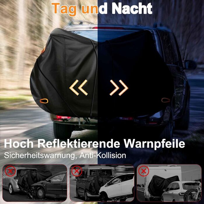 Чохол для велосипедів Toptrek на 2 велосипеда, 600D Oxford, з мотузкою 6м, чорний