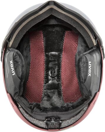 Гірськолижний шолом uvex Wanted Visor для жінок і чоловіків, антик рожевий матовий, розмір 54-58 см, з візором, міцний