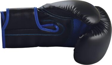 Боксерські рукавички adidas Hybrid 80 для боксу, кікбоксингу, MMA, тренувань, 6 унцій, чорні/сині, унісекс