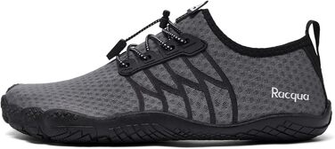 Водні черевики Raqua для жінок та чоловіків: дихаючі, швидковисихаючі, для басейну, пляжу та аквафітнесу (46 EU, Wz119 Grey)