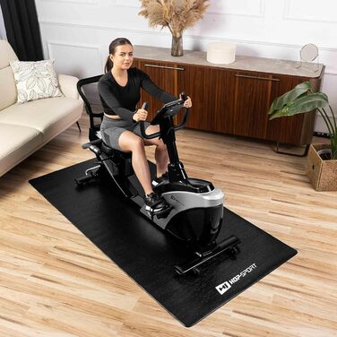 Захисний килимок для тренажерів Hop-Sport з ПВХ (0,6 мм) — протиковзний та водонепроникний килим під обладнання для домашнього залу, антивібраційний, різні розміри