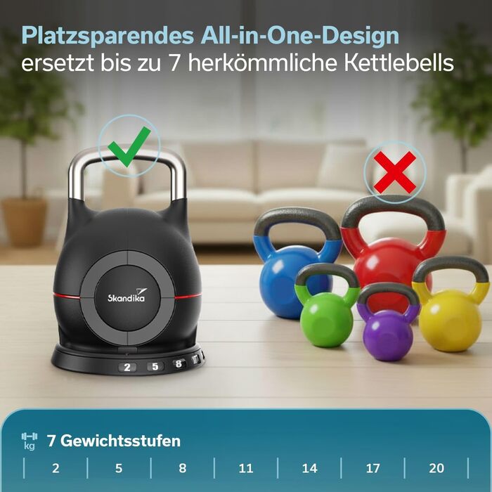 Набір гантелей Skandika Hanteln Paino: регульовані, 1.5-24 кг, штанга, гиря, диски. Для дому та спортзалу.