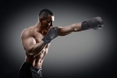 Професійні боксерські рукавички SAWANS для MMA, спарингу, кікбоксингу, боксерської груші, тренувань та боїв Муай Тай, матові чорні, 12 OZ