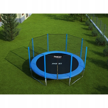 Садовий батут Neo-Sport 12ft/374см із зовнішньою сіткою та драбиною