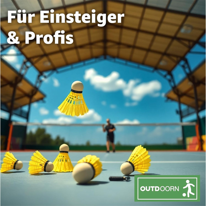 Жовті воланчики для бадмінтону: для тренувань та змагань. 12 шт.