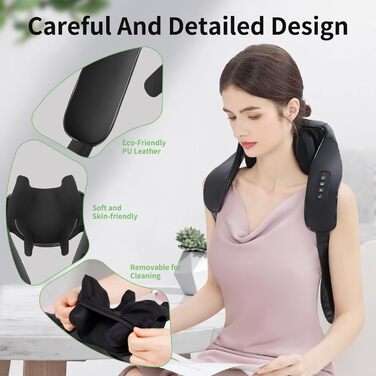 Масажер для шиї та спини з підігрівом Wiederaufladbares Nackenmassagegerät 2600 mAh, 4D масаж, Шиацу для ніг та тіла, зняття болю