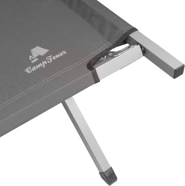Ліжко похідне CampFeuer Feldbett (до 180 кг) 190x74.5x45.5 см сіре - для кемпінгу, риболовлі, пляжу