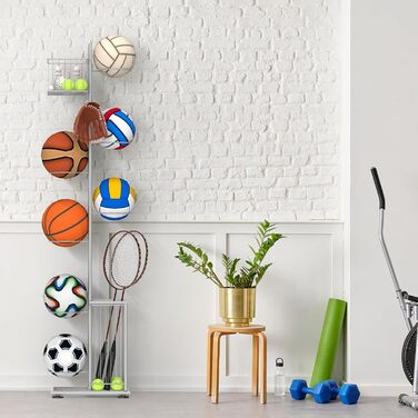 Металевий тримач для м'ячів Nandae: стійка підставка для футбольного, баскетбольного та волейбольного м'яча для гаража та дитячої кімнати