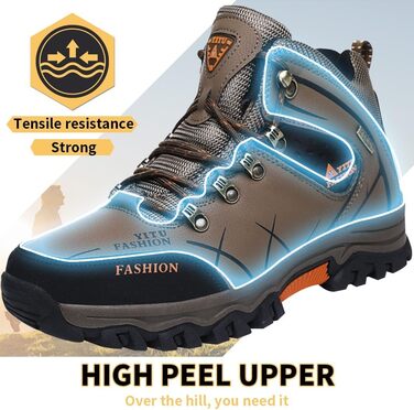 Чоловічі трекінгові черевики Littleplum Khaki 39 EU - тепла підкладка, дихаючі, антиковзаючі, високий верх