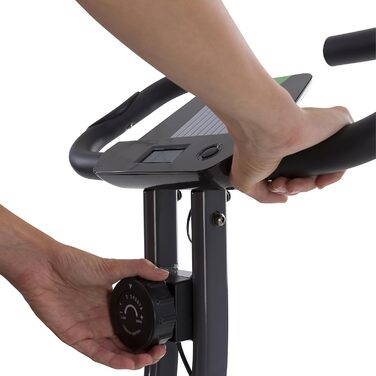Складаний велотренажер Tunturi Cardio Fit B20 X Bike з LCD-дисплеєм і тримачем для планшета, чорний – домашній фітнес-велосипед