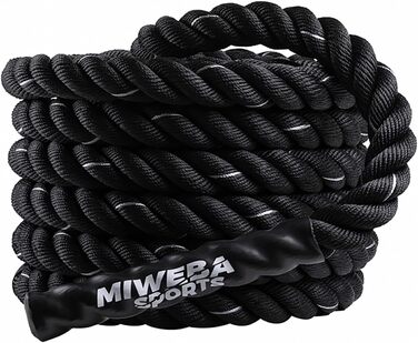 Батл-роуп Miweba Sports BR100 9 м, тренувальний канат 40 мм для фітнесу, кросфіту, домашніх і вуличних тренувань