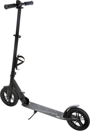 Скутер Raven Roller Cityroller Kickroller Snug AIR з повітряними колесами, дзвіночком та тримачем для пляшки (200 мм, Snug Black)