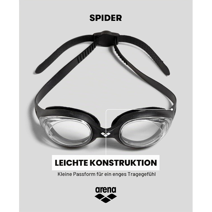 Окуляри для плавання ARENA Spider Anti-Fog Unisex (дорослі), з UV-захистом, силіконовими ущільнювачами (блакитні, smoke-mint-black)