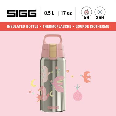 Термос-пляшка SIGG Shield ONE для дітей, ізольована, для газованих напоїв, герметична, легка, без BPA, 0,5 л, Fly Away