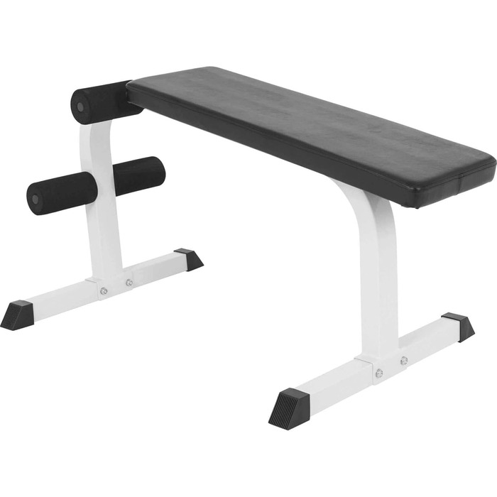 GORILLA SPORTS Скам'я для преса та спини, біла, 120x67x63-49 см, з м'якою фіксацією ніг, навантаження до 150 кг – універсальна фітнес-лавка для преса, спини, домашнього тренування