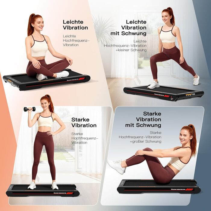 Ходувальний килимок Schwingungen з додатком, бігова доріжка для дому 6 км/год, ходувальний килимок для офісу та дому з пультом дистанційного керування (сірий)