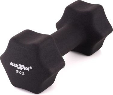 MAXXIVA Гантелі неопреноові 2 x 5 кг для фітнесу та силових тренувань, домашній спортзал