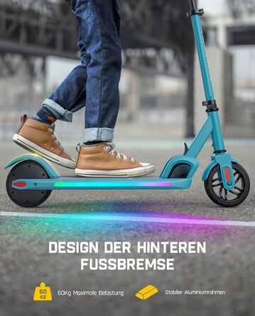 Дитячий електросамокат FanttikRide C9 Pro, регульований, з LED-підсвіткою, до 8 км, для дітей від 8 років, синій