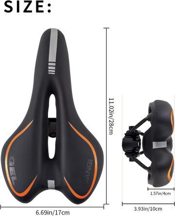 Велосипедне сідло MSDADA Gel MTB: комфортне, ергономічне, водонепроникне для MTB, BMX, шосе, міських велосипедів та спінбіків (чоловіче/жіноче)
