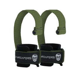 Лямки для тяги Gymreapers для важкої атлетики та станова тяга, посилені напульсники для тренувань з вагами, зелені