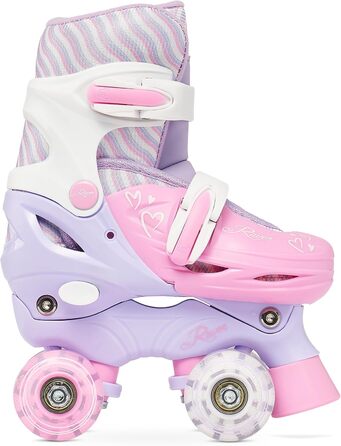 Роликові ковзани для дітей дівчаток RAVEN з регулюванням розміру та LED підсвіткою (27-30, без куфів)