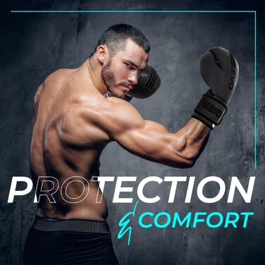 Боксерські рукавички EVO Fitness для чоловіків та жінок, MMA, Муай Тай, бокс, кікбоксинг, спаринг, тренування, 12 OZ, чорний колір, з набором рожевих бандажів
