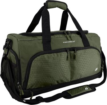 Спортивна сумка FocusGear Ultimate Gym Bag 2.0, водостійка, 10 відділень, середня, зелена, 29,8×26,7×50,8 см