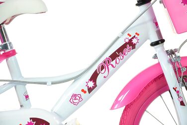 Дівчачий велосипед SCH Roses, 14 дюймів (4-6 років) / 16 дюймів (5-7 років), білий