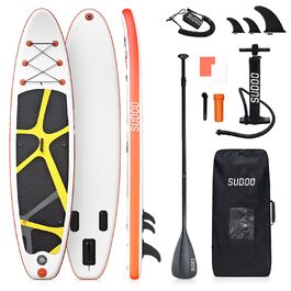 SUP дошка SUDOO 3м надувна, помаранчева - комплект для початківців, дорослих, риболовлі та йоги. Товщина 15 см, Eva-покриття