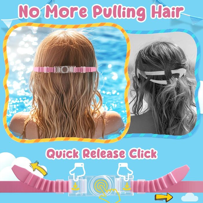 Дитячі окуляри для плавання COOLOO, 2 шт. для дітей 4-14 років, антизапарні, з UV-захистом, без витоку, регульовані силіконові окуляри для плавання для дітей, дівчаток, хлопчиків, рожевий/блакитний + рожевий