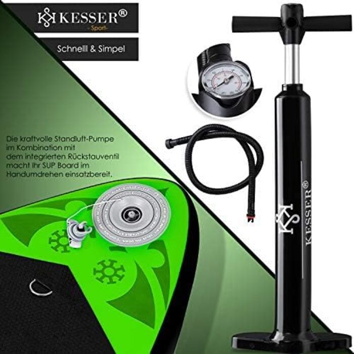 KESSER® Надувна SUP-дошка для веслування стоячи, преміум, 6 дюймів, набір з аксесуарами, до 130 кг, для водного спорту