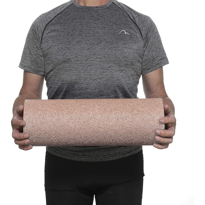 BODYMATE Фасціальний ролер стандартний, середньої жорсткості, 45 см, 15 см, з безкоштовною електронною книгою, професійний ролер для масажу, рожеве золото