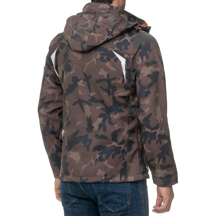 Чоловіча куртка Geographica Norway Softshell, піксельний камуфляж Khaki/Orange, для активного відпочинку та туризму