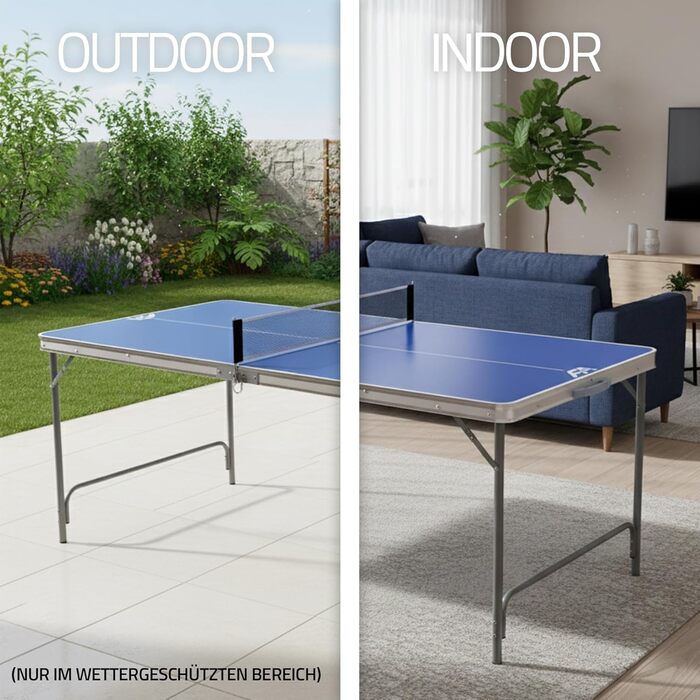 Стіл для пінг-понгу складний Fabula для дітей та підлітків, Indoor & Outdoor, розмір midi, 165x84x72 см, FASports з сіткою, ракетками, м'ячем