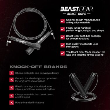 Стрибкове канат Beast Gear: сталевий, легкий, регульований, для MMA, HIIT, чорний