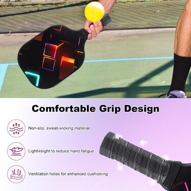 Набір для піклболу CISSIYOG: 4 ракетки, м'ячики, сумка, фібергласова поверхня, для початківців (внутрішні/зовнішні м'ячики)